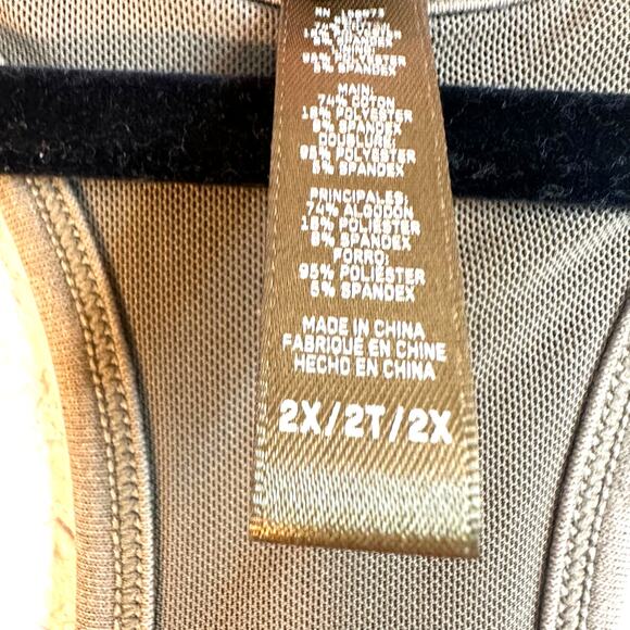 Skims Women's Olive Green Stretch Solid Scoop Neck Racerback tank Tops Size 2X - Picture 4 of 6